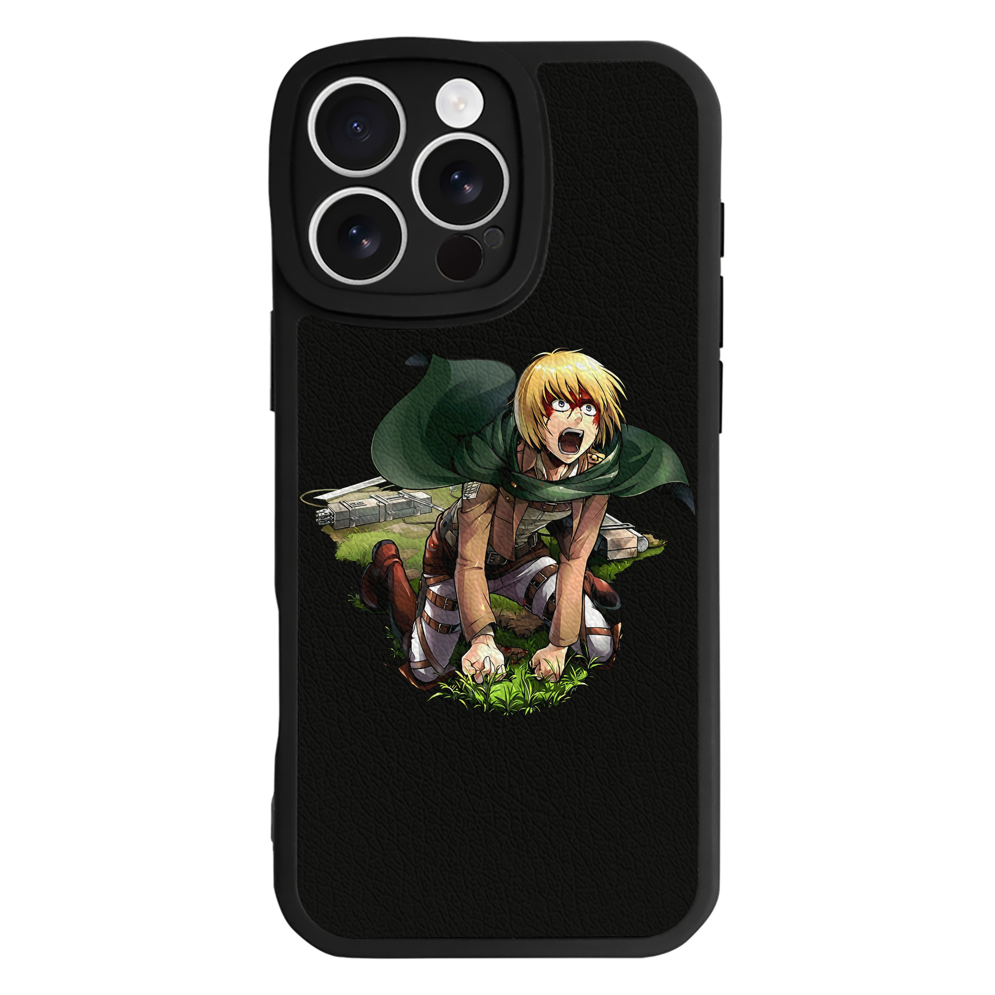 （画像用） 進撃の巨人 アルミン·アルレルト Attack on Titan Armin Arlert 【iPhone 16シリーズ対応】シリコンスマホケース（レザー調） 材質：シリコン